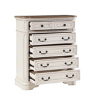 Florian 5 Storage Drawers Chest, Antique White Finish Acme