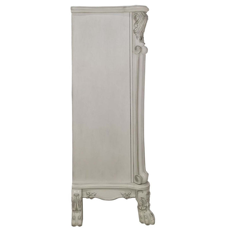 Dresden II 5 Storage Drawers & 2 Doors Chest, Bone White Finish Acme