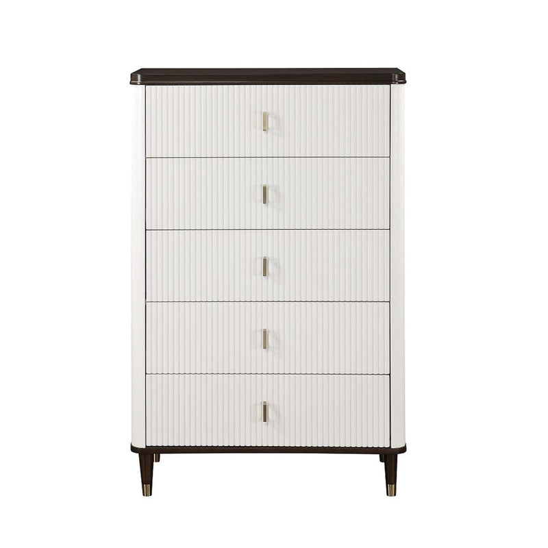 Carena 5 Storage Drawers Chest, White & Brown Finish Acme