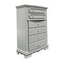 Flora 5 Storage Drawers Chest, Gray Finish Acme