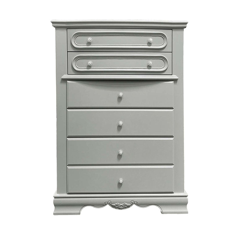 Flora 5 Storage Drawers Chest, Gray Finish Acme