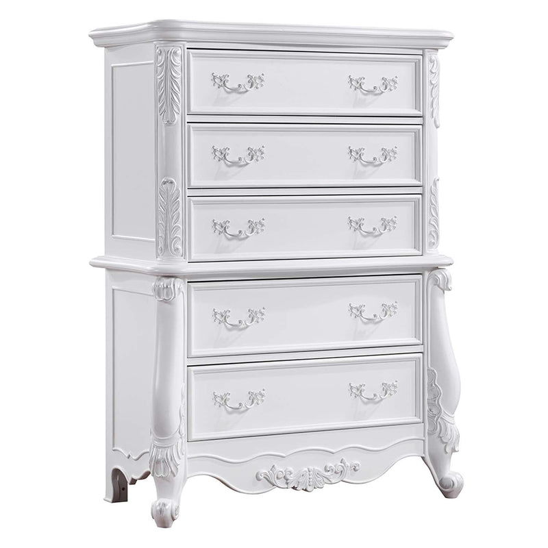 Latisha 5 Storage Drawers Chest, White Finish Acme