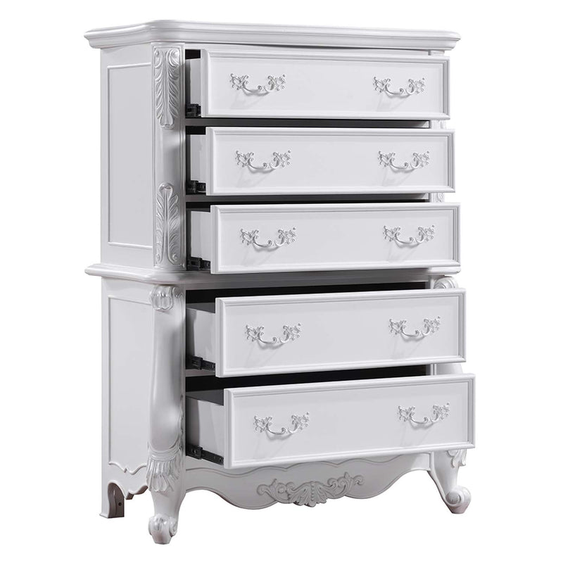 Latisha 5 Storage Drawers Chest, White Finish Acme
