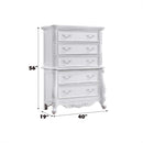 Latisha 5 Storage Drawers Chest, White Finish Acme