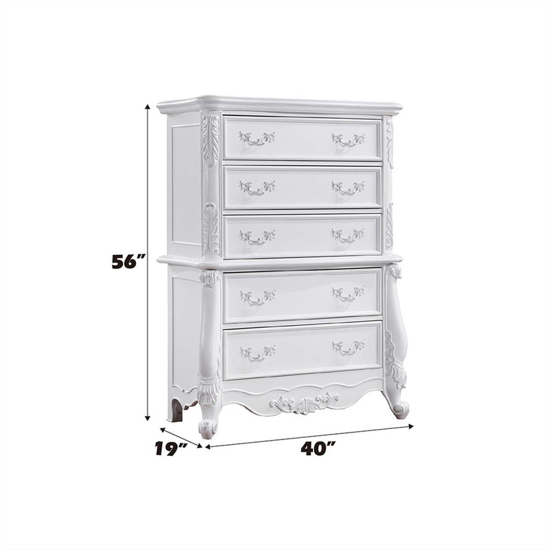Latisha 5 Storage Drawers Chest, White Finish Acme