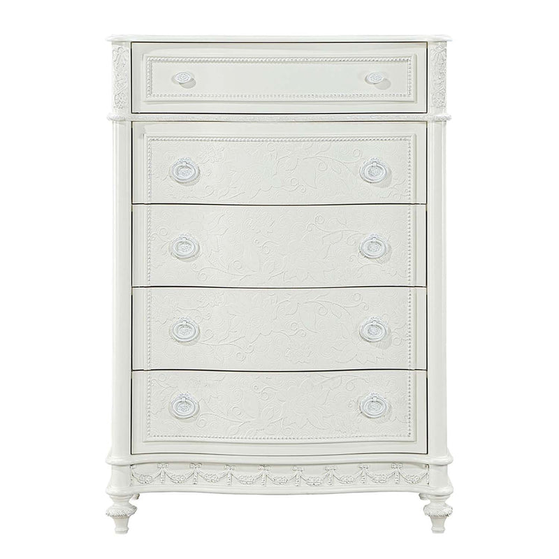 Dorothy 5 Storage Drawers Chest, Ivory Finish Acme