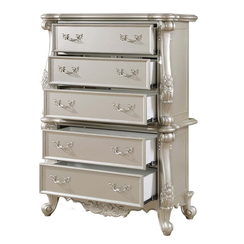 Bently 5 Storage Drawers Chest, Champagne Finish Acme