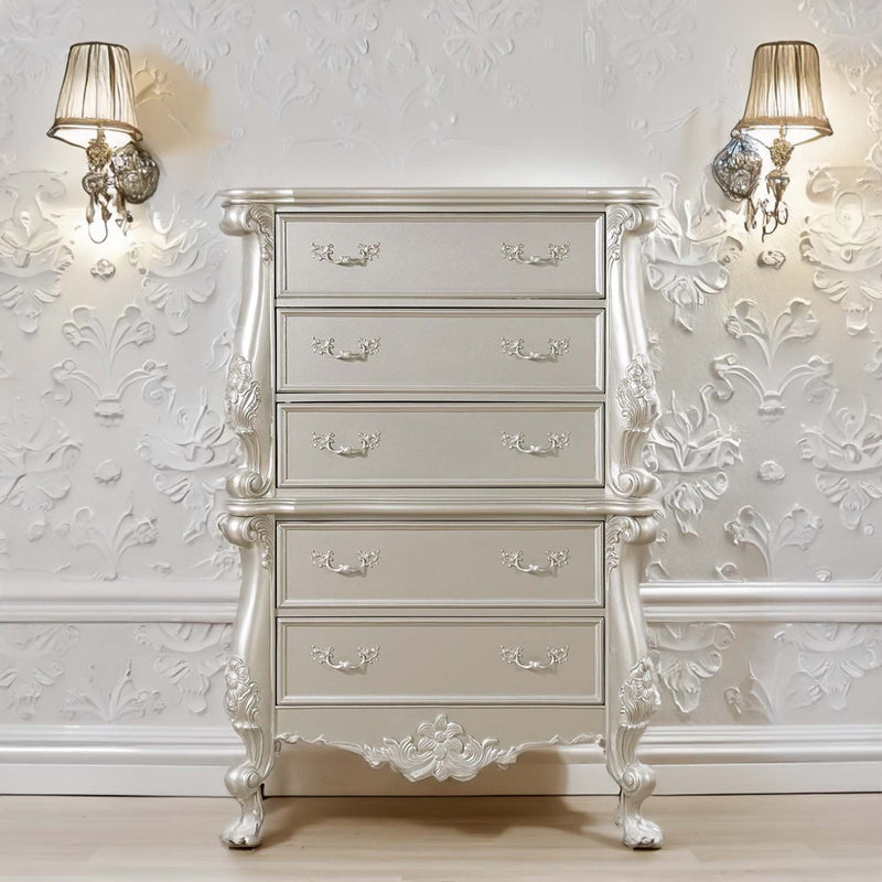 Bently 5 Storage Drawers Chest, Champagne Finish Acme