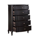 Chelmsford 5 Storage Drawers Chest, Antique Black Finish Acme
