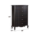 Chelmsford 5 Storage Drawers Chest, Antique Black Finish Acme