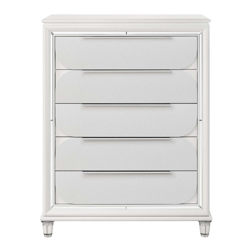 Tarian 5 Storage Drawers Chest, Pearl White Finish Acme