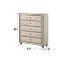 Lucienne 5 Storage Drawers Chest, Beige Velvet Acme