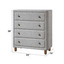Cleo 4 Storage Drawers Chest, Gray Boucle Acme