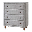 Cleo 4 Storage Drawers Chest, Gray Boucle Acme