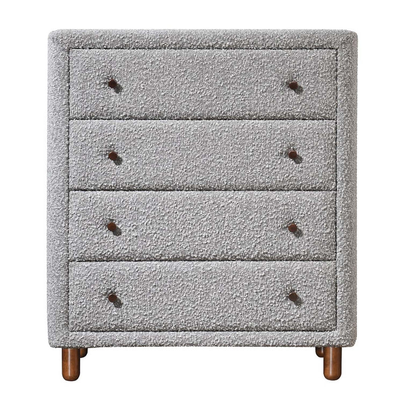 Cleo 4 Storage Drawers Chest, Gray Boucle Acme