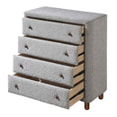 Cleo 4 Storage Drawers Chest, Gray Boucle Acme