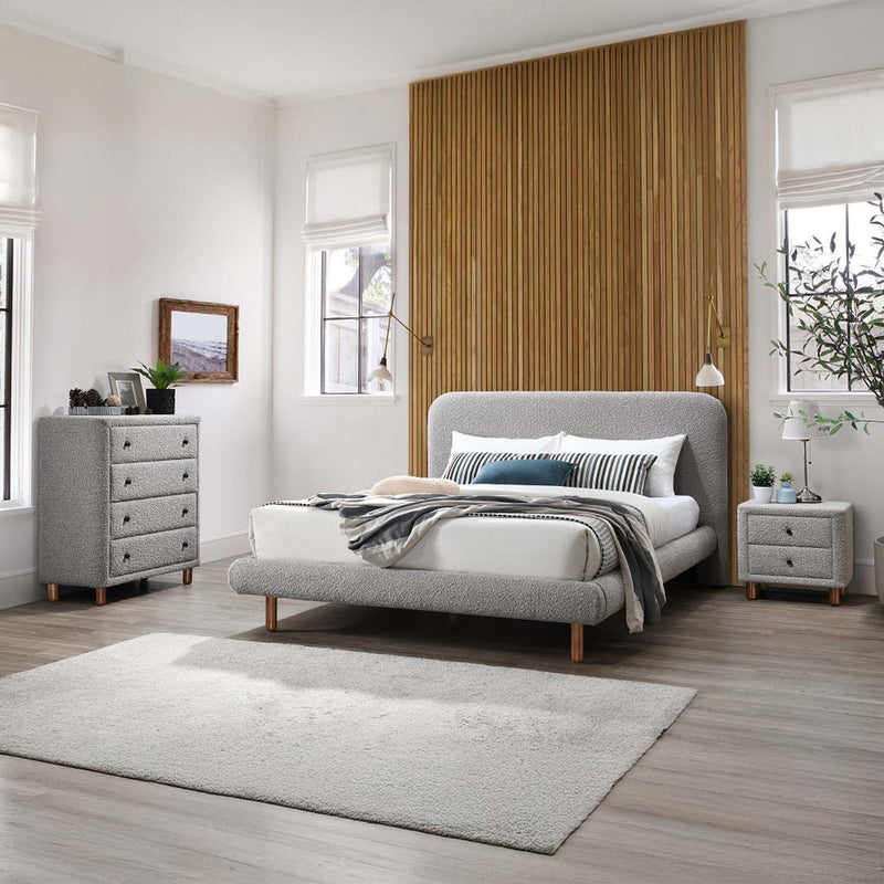 Cleo 4 Storage Drawers Chest, Gray Boucle Acme