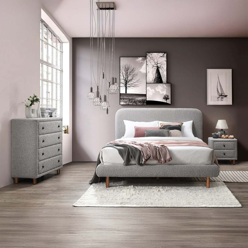 Cleo 4 Storage Drawers Chest, Gray Boucle Acme