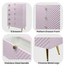 Gaines 5 Storage Drawers Chest, Pink High Gloss Finish Acme