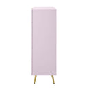 Gaines 5 Storage Drawers Chest, Pink High Gloss Finish Acme