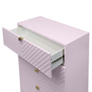Gaines 5 Storage Drawers Chest, Pink High Gloss Finish Acme