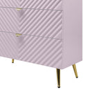 Gaines 5 Storage Drawers Chest, Pink High Gloss Finish Acme