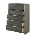 Jehoram 5 Storage Drawers Chest, Gray Finish Acme