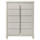 Laveda 5 Storage Drawers Chest, Pearl White Finish Acme