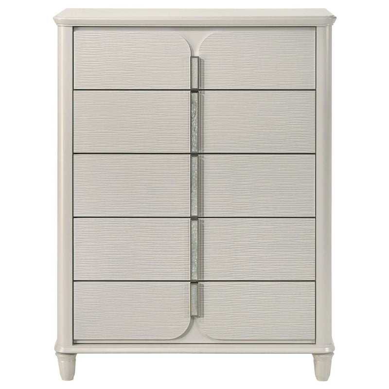 Laveda 5 Storage Drawers Chest, Pearl White Finish Acme