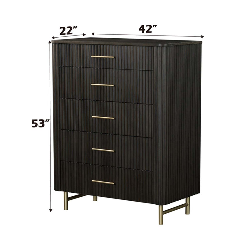Clayten 5 Storage Drawers Chest, Espreeso Finish Acme