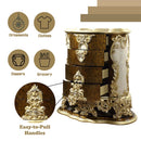 Desiderius 4 Storage Drawers Chest, Antique Gold & Hand Painted Brown Finish Acme