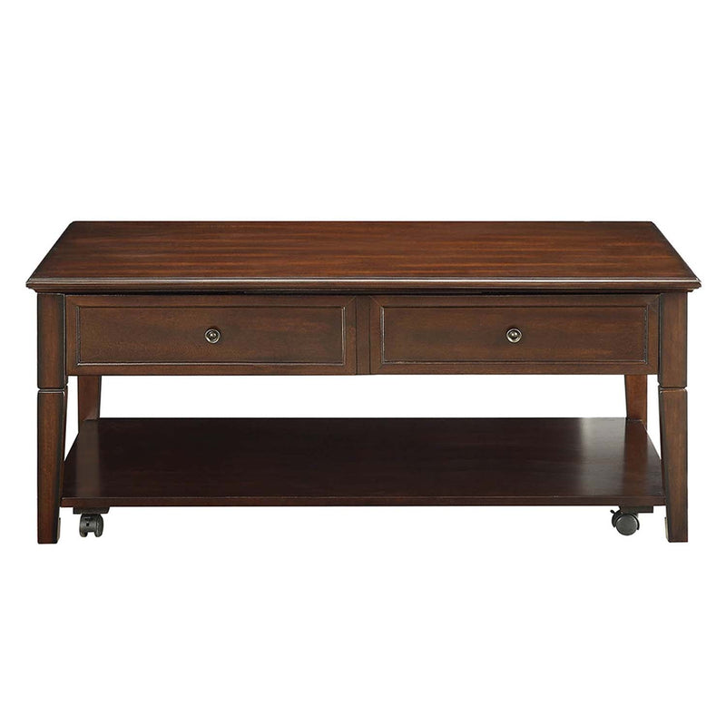 Malachi Rectangular Leg Table w/Lift Top (Faux Drawer) , Walnut Finish Acme