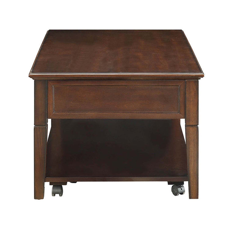 Malachi Rectangular Leg Table w/Lift Top (Faux Drawer) , Walnut Finish Acme