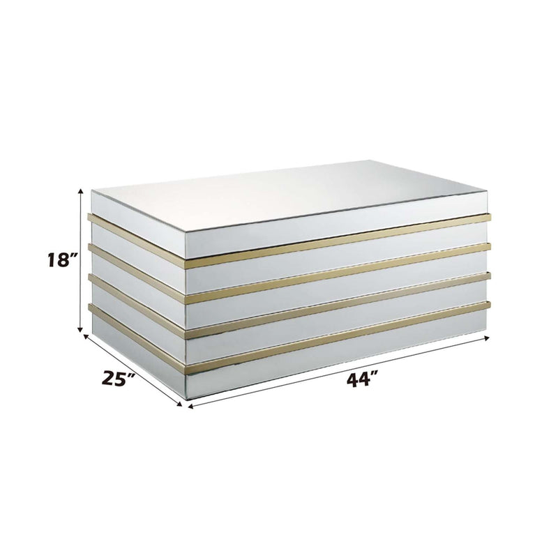 Dominic Rectangular Coffee Table , Mirrored Acme