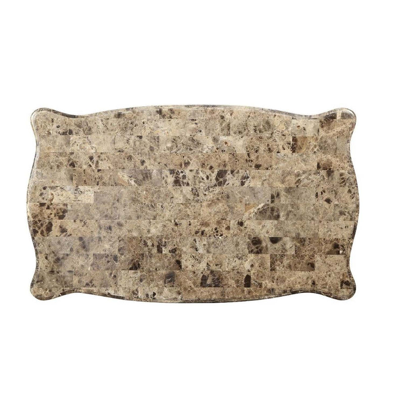 Shalisa Rectangular Coffee Table , Marble Top & Walnut Finish Acme