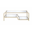 Astrid Rectangular Coffee Table , Mirrored & Gold Finish Acme