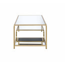 Astrid Rectangular Coffee Table , Mirrored & Gold Finish Acme