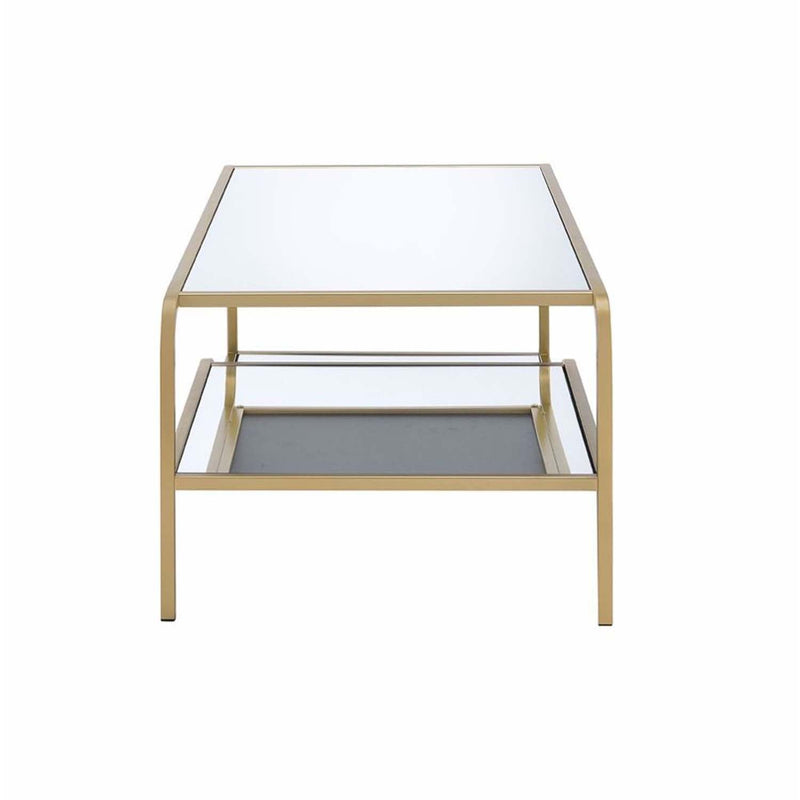 Astrid Rectangular Coffee Table , Mirrored & Gold Finish Acme