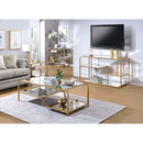 Astrid Rectangular Coffee Table , Mirrored & Gold Finish Acme