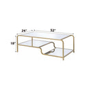 Astrid Rectangular Coffee Table , Mirrored & Gold Finish Acme