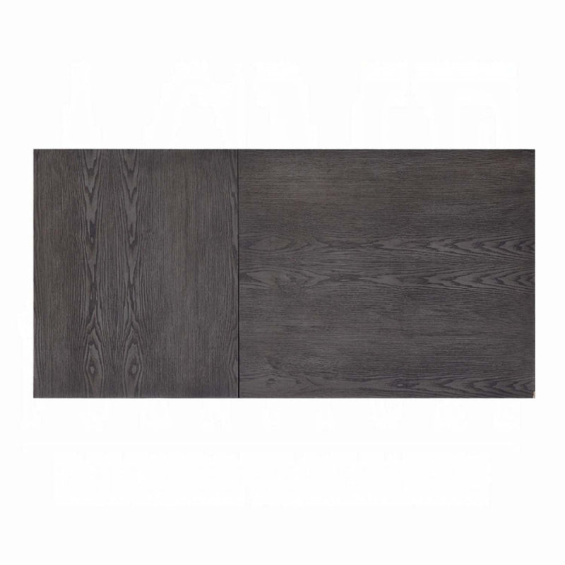 Iban Rectangular Coffee Table w/Lift Top, Gray Oak & Chrome Finish Acme