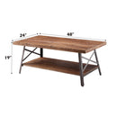 Ikram Rectangular Coffee Table , Weathered Oak & Sandy Black Finish Acme