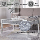 Noralie Rectangular Coffee Table , Mirrored & Faux Diamonds Acme