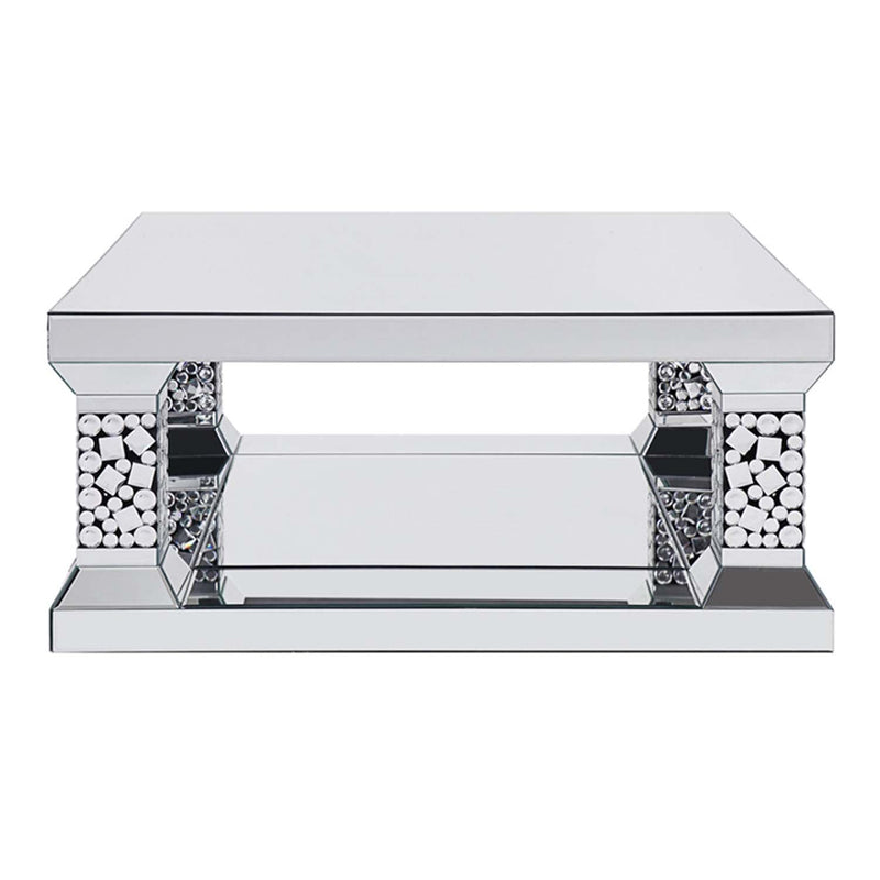 Kachina Rectangular Coffee Table , Mirrored & Faux Gems Acme