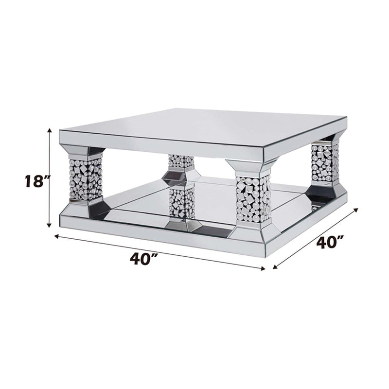 Kachina Rectangular Coffee Table , Mirrored & Faux Gems Acme