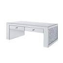 Noralie Rectangular Coffee Table , Mirrored & Faux Diamonds Acme