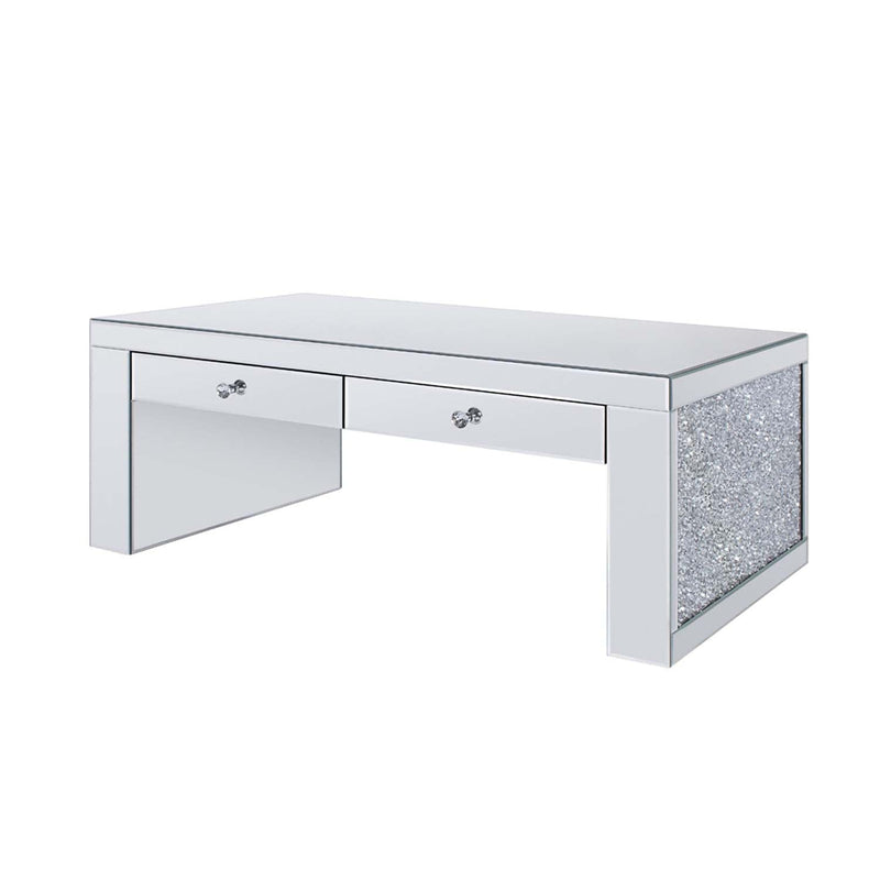 Noralie Rectangular Coffee Table , Mirrored & Faux Diamonds Acme