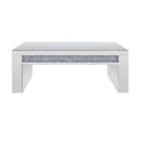 Noralie Rectangular Coffee Table , Mirrored & Faux Diamonds Acme