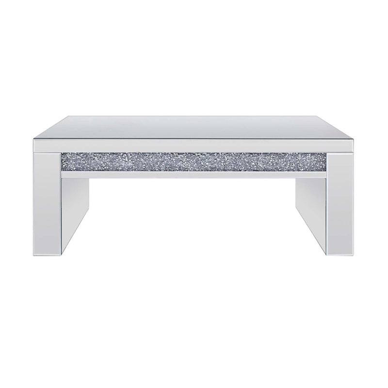 Noralie Rectangular Coffee Table , Mirrored & Faux Diamonds Acme