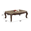 Devayne Rectangular Coffee Table , Marble Top & Dark Walnut Finish Acme